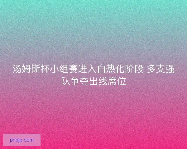汤姆斯杯小组赛进入白热化阶段 多支强队争夺出线席位