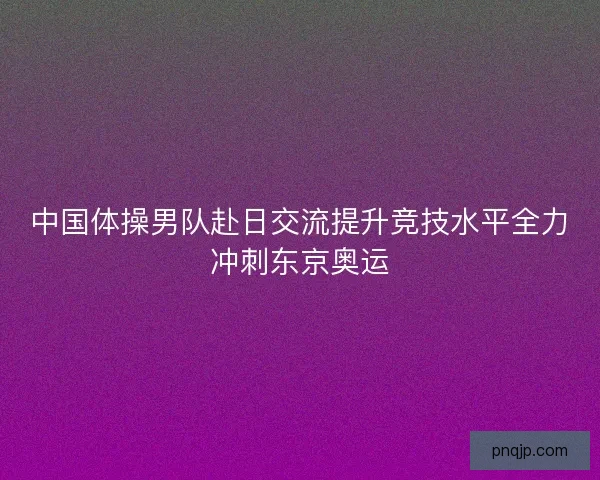 中国体操男队赴日交流提升竞技水平全力冲刺东京奥运 中国体操男队赴日交流提升竞技水平全力冲刺东京奥运