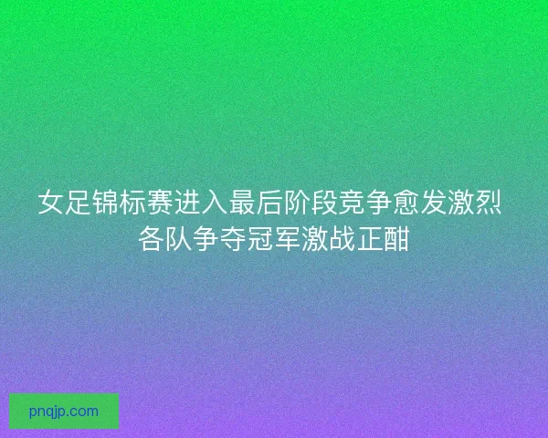 女足锦标赛进入最后阶段竞争愈发激烈 各队争夺冠军激战正酣 女足锦标赛进入最后阶段竞争愈发激烈 各队争夺冠军激战正酣