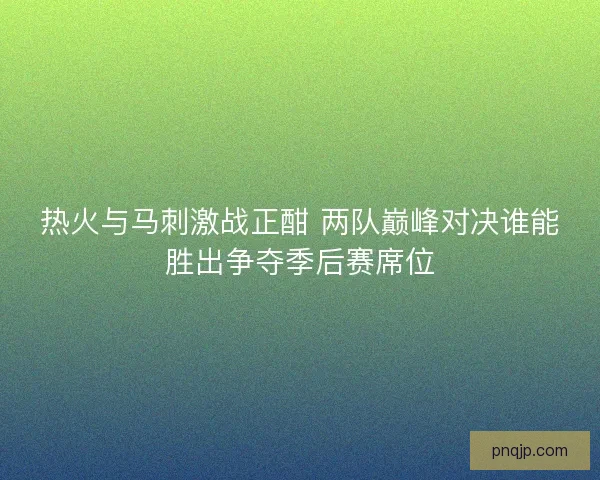 热火与马刺激战正酣 两队巅峰对决谁能胜出争夺季后赛席位